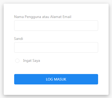 Masukkan Usernam dan Password Website. Login Website.