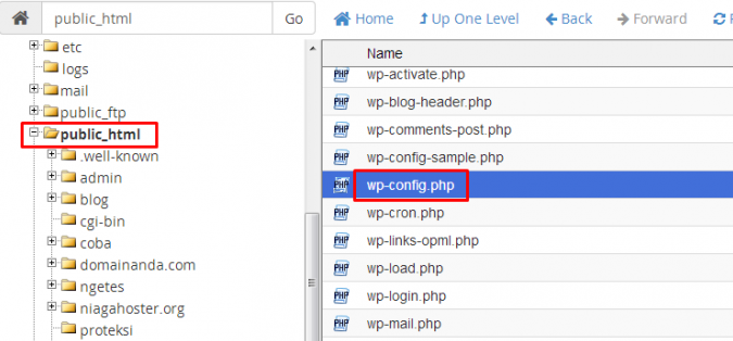 akses file wp-config.php