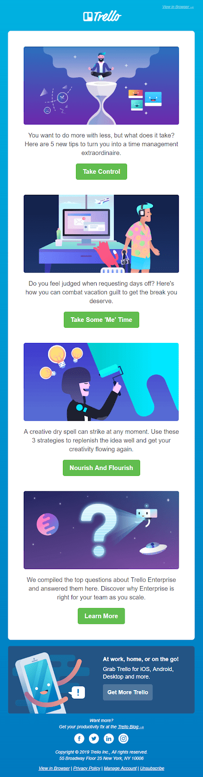 Contoh Newsletter dari Trello