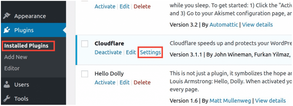 setting cloudflare