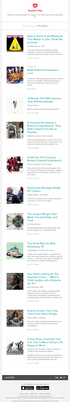Contoh Newsletter dari Pocket